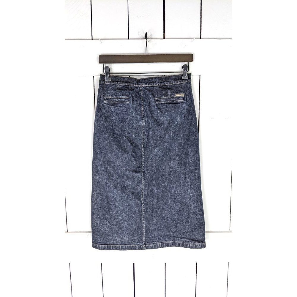 Vintage CK Calvin Klein Jeans dark blue wash jean denim pencil skirt - Picture 5 of 5